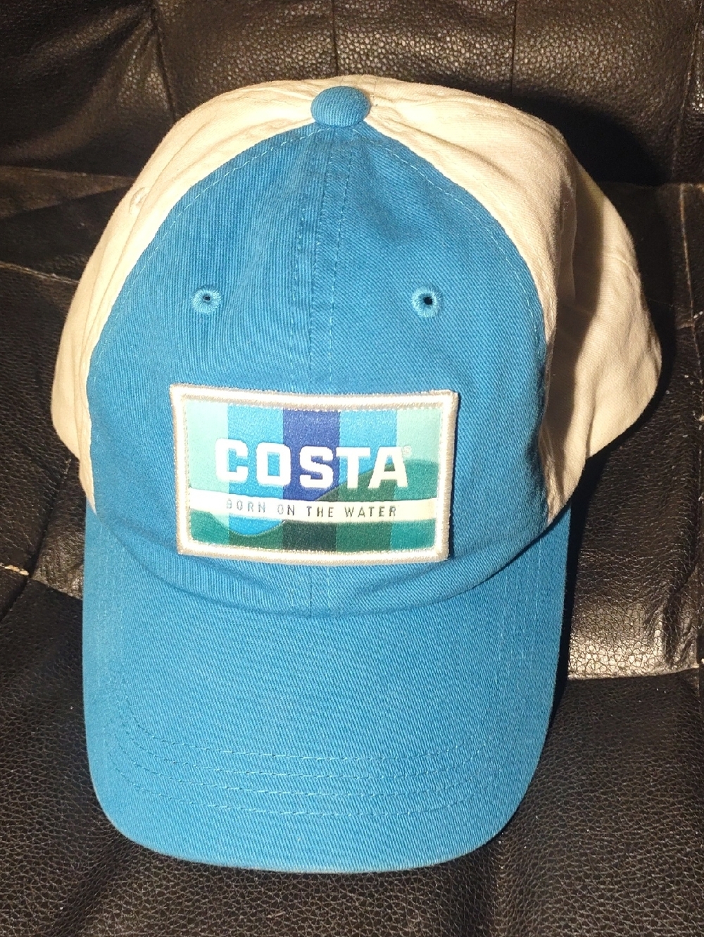 Costa Teal & White Born On The Water Patch Baseball Hat